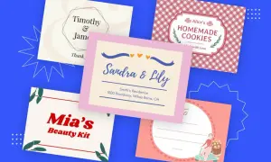 Różnorodne etykiety online: na ślub, ciasteczka, kosmetyki i adresowe. Idealne do personalizacji prezentów i przesyłek.