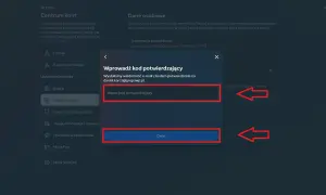 Ekran potwierdzenia zmiany email na FB. Wpisz kod z maila, by dokończyć proces.