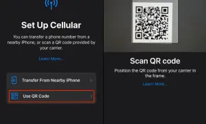 Configuration d'une carte eSIM : scannez le code QR de votre opérateur pour activer votre forfait mobile.