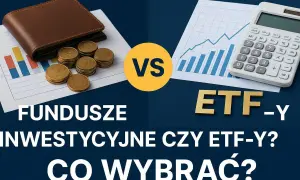 Portfel, monety i wykresy vs. kalkulator i wykresy. Fundusze inwestycyjne czy ETF-y? Zrównoważony wybór dla Twoich finansów.