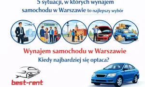 Ranking najlepszych wypożyczalni samochodów w Warszawie: 5 sytuacji, gdy wynajem auta to najlepszy wybór.