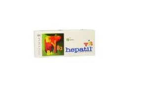 Opakowanie leku Hepatil z witaminami B1, B2, B6. Informacja o hepatil dawkowanie na opakowaniu.