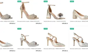 Szukasz idealne buty na ślub? Błyszczące sandały, czółenka i szpilki w kolorze złota i srebra.