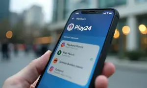 Aplikacja Play24 na telefonie. Szybko sprawdzisz, jak sprawdzić ile zostało internetu Play i zarządzasz swoimi usługami.