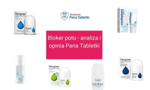 Różne rodzaje blokerów potu: Perspirex, Medispirant i Ziaja. Analiza i opinia Pana Tabletki.