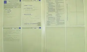 Italian vehicle registration documents with fields for chassis number, license plate, and homologation.