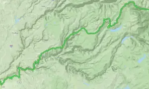 Percorso ciclabile nei western states 100, da Auburn a Tahoe, attraverso montagne e laghi.