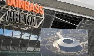 Widok na Donbas Arena z bliska i z lotu ptaka.