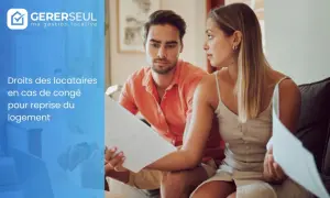 Un couple examine des documents, peut-être pour comprendre la jurisprudence congé pour reprise.