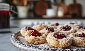 Små, söta syltkakor med sylt i mitten, pudrade med florsocker. Ett perfekt syltkakor recept för fikat.