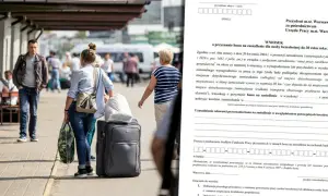 Wniosek o bon na zasiedlenie 2025. Osoby z bagażami czekają na dworcu, gotowe na nowy start.
