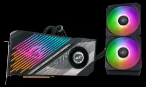 Grafikkarte mit RGB-Beleuchtung und Lüftern, die Leistung für RX 6650 XT vs RTX 3060 bietet.