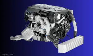 Silnik BMW M57 z podwójnym turbodoładowaniem i intercoolerem, gotowy do montażu.