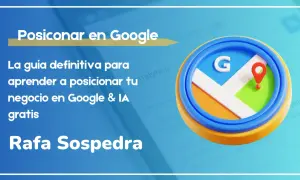 Guía para aprender a posicionar tu negocio en Google y IA gratis. Icono de mapa de Google con pin rojo. Rafa Sospedra.