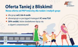 Rodzina w podróży PKP Intercity. Sprawdź, ile kosztuje bilet Intercity na nową ofertę dla grup od 2 do 6 osób.