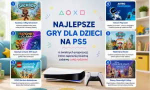 Najlepsze gry dla dzieci na PS5: Sackboy, Ratchet & Clank, LEGO Horizon, Astro's Playroom, Psi Patrol i Disney Dreamlight Valley.