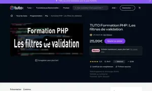 Formation PHP : Les filtres de validation, un cours pour maîtriser la validation des données en session PHP. Idéal pour débutants.