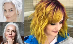 Capelli bianchi eleganti e chioma gialla con riflessi viola. Scopri come togliere il giallo dai capelli bianchi per un look impeccabile.