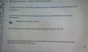 Błąd instalacji sterowników Realtek PCIe GBE Family Controller. System Windows nie może określić konfiguracji urządzenia.