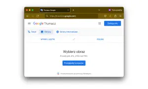 Tłumacz Google przez zdjęcie. Możesz przesłać plik JPG, JPEG lub PNG, aby przetłumaczyć tekst z obrazu.
