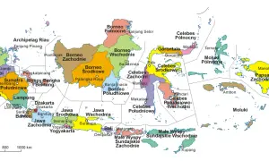 Mapa Indonezji z podziałem na prowincje. Planujesz podróż i zastanawiasz się, jakie mapy offline najlepiej działają na odległych wyspach Indonezji?