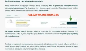 Ostrzeżenie przed oszustwami na OLX: fałszywa instrukcja "Odebrać środki" może prowadzić do utraty pieniędzy. Uważaj na podejrzane linki.