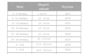 Długość wkładki 18 cm: Jaki rozmiar buta? Zdrowe stopy dziecka