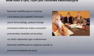 Rozmowa o pracę: pracodawca i kandydat rozmawiają, by ocenić dopasowanie. Kluczowe dla wyboru przyszłych pracowników.