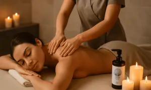 Relájate en nuestro spa urbano Valencia. Masaje de espalda con velas y aceites aromáticos para una experiencia de bienestar total.