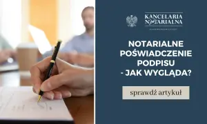 Dłoń z piórem składa podpis na dokumencie. Kancelaria notarialna oferuje notarialne poświadczenie podpisu.