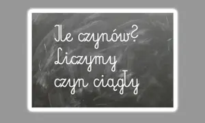 Na tablicy napisano: "Ile czynów? Liczymy czyn ciągły". To artystyczne przedstawienie pytania o ciągłość działań, nawiązujące do art. 12 kk.