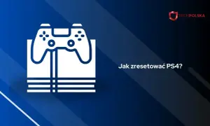 Ikona konsoli PS4 z padem na tle gradientu niebieskiego.