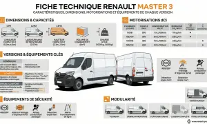 Fiche technique Renault Master 3 : consommation carburant, combien de litre par 100km pour chaque motorisation dCi.