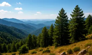 Jesienne trasy na Cyprze w górach Troodos zachwycają zielenią lasów i błękitem nieba. Idealne na wędrówki.