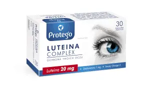 Opakowanie suplementu diety Luteina Complex z zeaksantyną 1 mg, wspierające ochronę oczu.