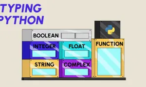 Typing Python : booleen, entier, flottant, chaîne, complexe, fonction. Le logo Python est visible.