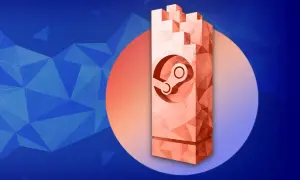 Jak zobaczyć ukryte gry na Steam? Grafika przedstawia stylizowaną wieżę z logo Steam, symbolizującą odkrywanie ukrytych skarbów w cyfrowym świecie gier.