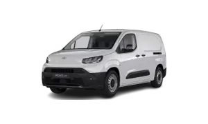 Biały Toyota Proace City Long, wszechstronny samochód dostawczy, gotowy do pracy.