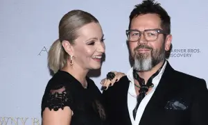 Dorota Szelągowska z partnerem, Adamem Sztabą, na premierze.