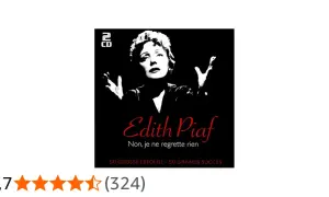 Edith Piaf, z okładki albumu "Non, je ne regrette rien", 50 wielkich przebojów.
