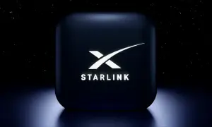 Logo Starlink Elona Muska na tle kosmosu.