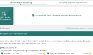 Panel WordPress do tworzenia kopii zapasowych. Możesz utworzyć kopię teraz lub zaplanować ją automatycznie.