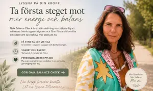 Få mer energi och balans med friskvårdsbidrag tips. En kvinna ler mot kameran, med text om kroppens signaler och självskattning.