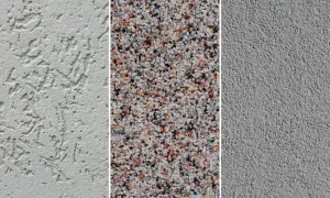 Trzy rodzaje tynku na styropian: ozdobny, kamyczkowy i gładki.