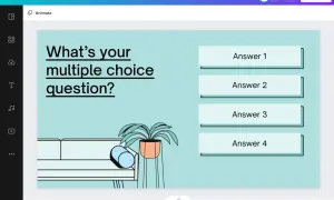 Stwórz quizy o grach z pytaniem "What's your multiple choice question?" i czterema odpowiedziami.