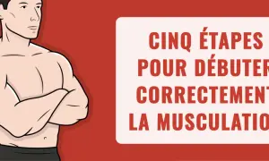 Un homme musclé pose, prêt à suivre un programme musculation débutant. Cinq étapes pour commencer la musculation correctement.