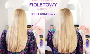 Porównanie włosów przed i po użyciu fioletowego szamponu. Czy fioletowy szampon rozjaśnia włosy? Efekt końcowy pokazuje subtelną zmianę.