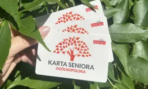 Karta Seniora z symbolem drzewa i liśćmi. Dostępna dla wszystkich seniorów.