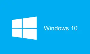 Logo Windows 10 na niebieskim tle. Planujesz aktualizację Windows 7 do 10?