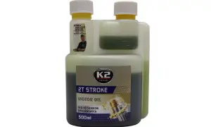 Butelka oleju silnikowego K2 Texar 2T Stroke 500ml z miarką.